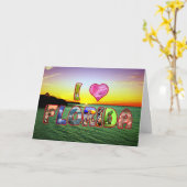 Carte Joyeux Anniversaire pittoresque I *Coeur* Floride (Fleur jaune)