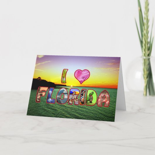 Carte Joyeux Anniversaire pittoresque I *Coeur* Floride (Devant)