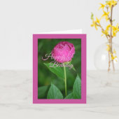 Carte - Joyeux Anniversaire Pivoine Rose (Fleur jaune)