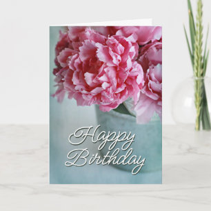 Carte Joyeux Anniversaire Pivoines sur la Table