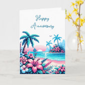 Carte Joyeux anniversaire | Pixel Art Ocean (Fleur jaune)