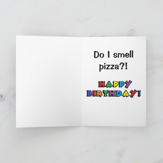 Carte Joyeux Anniversaire Pizza Party Cartoon Chat amusa (Intérieur)