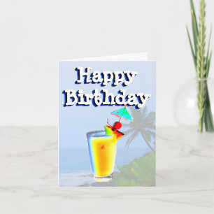 Carte Joyeux Anniversaire Plage Fun