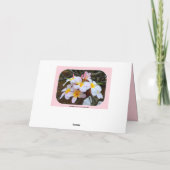 Carte Joyeux anniversaire Plumeria blanche et rose, rose (Dos)