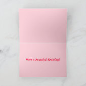 Carte Joyeux anniversaire Plumeria blanche et rose, rose (Intérieur)