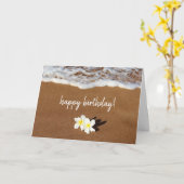 Carte Joyeux Anniversaire Plumeria Maui Magnifique (Fleur jaune)