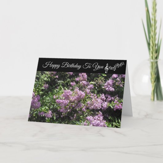 Carte Joyeux Anniversaire Plutôt Fleurs Violettes (Devant)