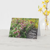 Carte Joyeux Anniversaire Plutôt Violet et Fleurs Jaunes (Fleur jaune)