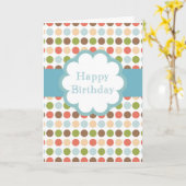 Carte Joyeux anniversaire (points de poka) (Fleur jaune)