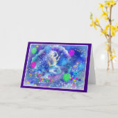 Carte Joyeux anniversaire Poisson style 009 (Fleur jaune)