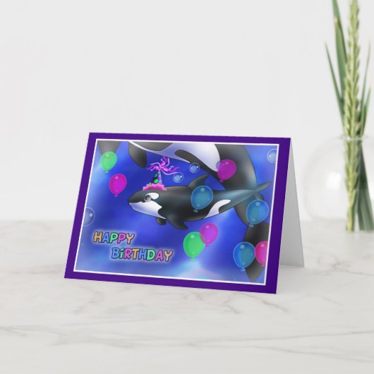 Carte Joyeux anniversaire Poisson style 010 (Devant)