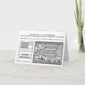 Carte Joyeux Anniversaire Police de la notation musicale (Dos)