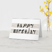 Carte Joyeux Anniversaire Police de la notation musicale (Fleur jaune)