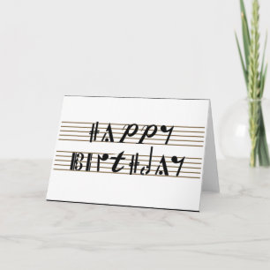 Carte Joyeux Anniversaire Police de la notation musicale