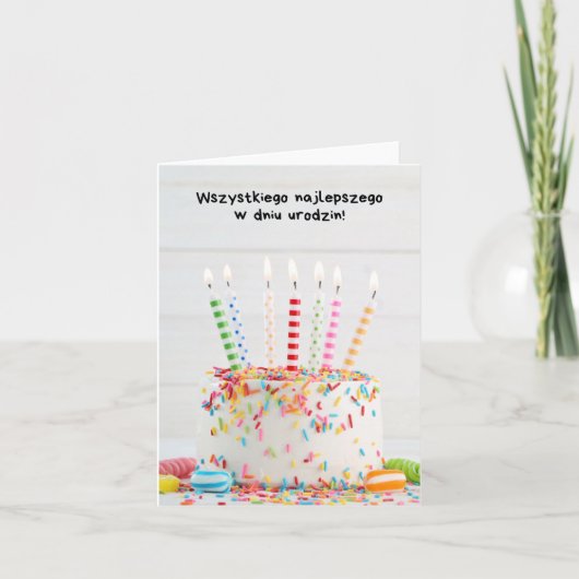 Carte Joyeux anniversaire, polonais  (Devant)