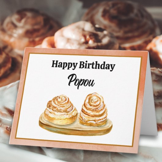 Carte Joyeux Anniversaire Popou Watercolor Cannelle Buns