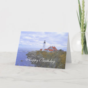 Carte Joyeux anniversaire, Portland Head Light House Art