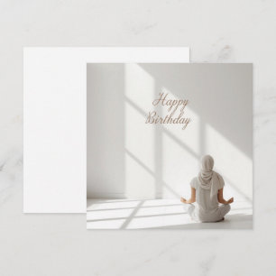Carte Joyeux Anniversaire pose de méditation de yoga 