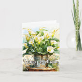 Carte Joyeux Anniversaire Poted Blooming Calla Lys (Devant)