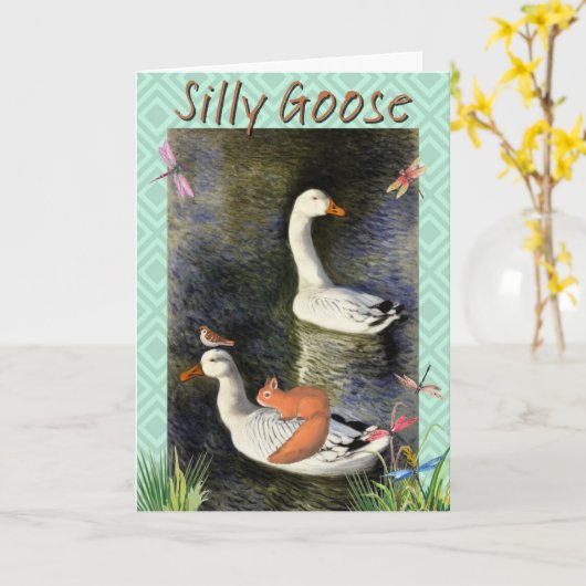 Carte Joyeux Anniversaire Poulet Fou Style Monet (Fleur jaune)