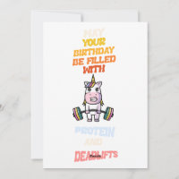 Carte joyeux anniversaire pour amateur de protéine