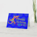 Carte Joyeux anniversaire pour des garçons<br><div class="desc">C'est une salamandre d'arc-en-ciel ! Sidney est une conception de fantaisie d'interprétation d'amusement. Les garçons aimeront cet amphibie coloré. Pour personnaliser cette carte ajoutez le nom à l'avant et le vers d'intérieur peut être modifié dans le modèle. La carte peut être employée pour n'importe quelle occasion ou juste dire salut...</div>