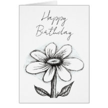 Carte Joyeux Anniversaire pour elle avec marguerit