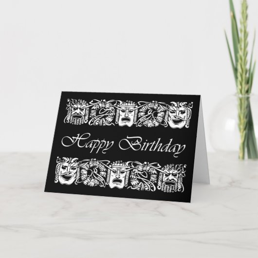 Carte Joyeux anniversaire pour enseignant de théâtre, ma (Devant)