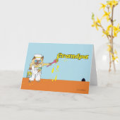 Carte Joyeux anniversaire pour grand-père Peinture Chat (Fleur jaune)