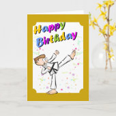 Carte Joyeux anniversaire pour le combattant courageux (Fleur jaune)