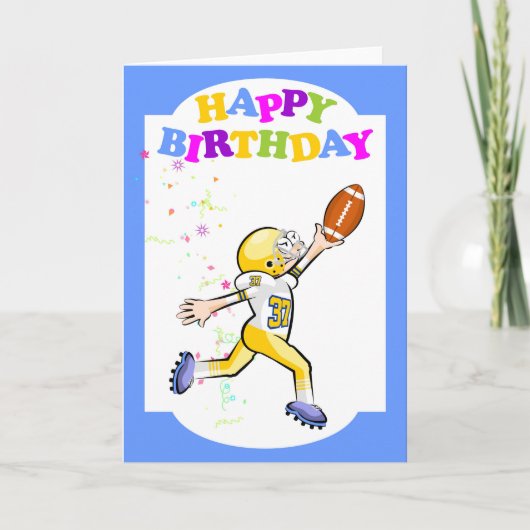Carte Joyeux anniversaire pour le meilleur jeu de footba (Devant)