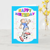 Carte Joyeux anniversaire pour le meilleur joueur de foo (Fleur jaune)