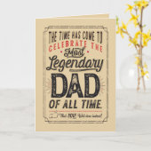 Carte Joyeux anniversaire pour le Père le plus légendair (Fleur jaune)