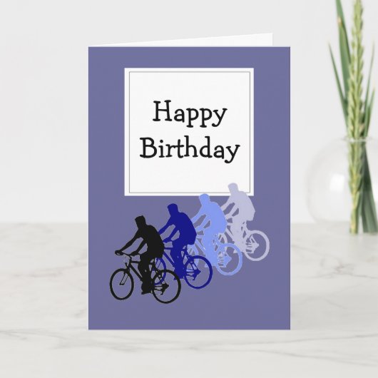 Carte Joyeux anniversaire pour le vélo sur la colline, l (Devant)