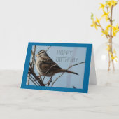 Carte Joyeux anniversaire pour les oiseaux d'hiver (Fleur jaune)