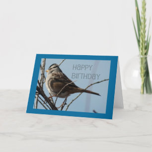 Carte Joyeux anniversaire pour les oiseaux d'hiver