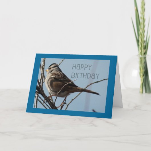 Carte Joyeux anniversaire pour les oiseaux d'hiver (Devant)