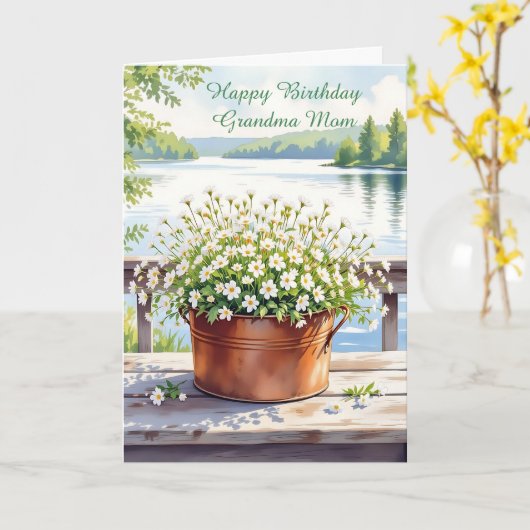 Carte Joyeux anniversaire pour maman | Fleurs en pot de  (Fleur jaune)