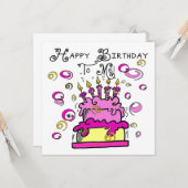 Carte Joyeux anniversaire pour moi (Devant/Arrière en situation)