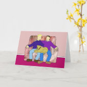 Carte Joyeux anniversaire pour un couple masculin (Fleur jaune)