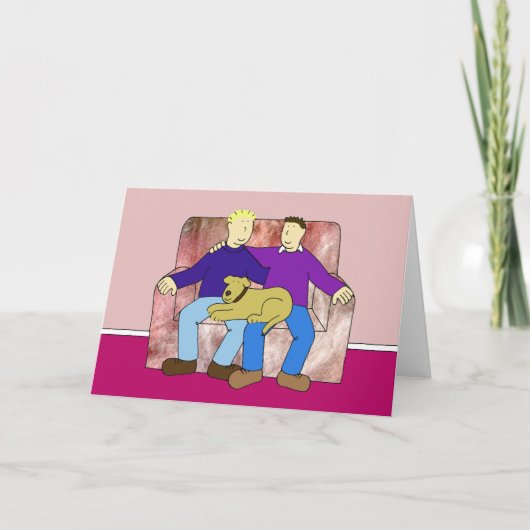 Carte Joyeux anniversaire pour un couple masculin (Devant)