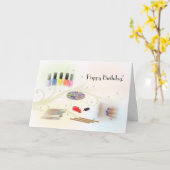 Carte Joyeux anniversaire pour un manicuriste (Fleur jaune)