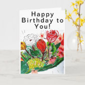 Carte Joyeux anniversaire pour vous (Fleur jaune)
