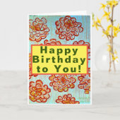 Carte Joyeux anniversaire pour vous (Fleur jaune)