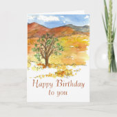 Carte Joyeux Anniversaire Pour Vous Désert Paysage Autom (Devant)