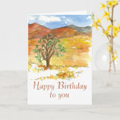 Carte Joyeux Anniversaire Pour Vous Désert Paysage Autom (Fleur jaune)
