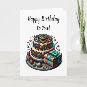 Carte Joyeux Anniversaire Pour Vous Gâteau à vapeur