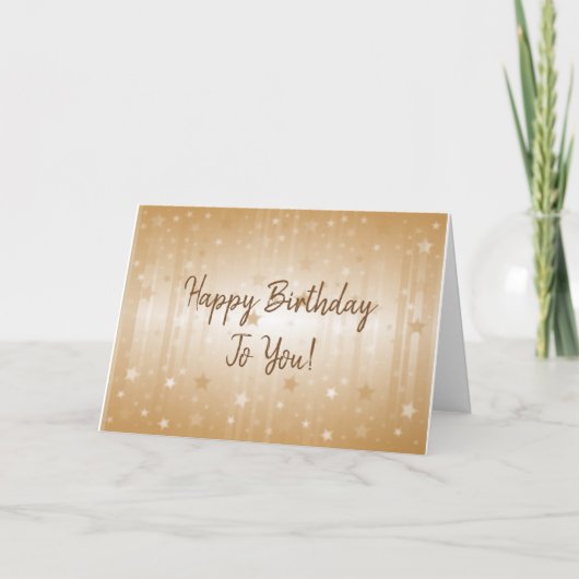 Carte Joyeux Anniversaire Pour Vous Gold Stars Card (Devant)