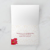 Carte Joyeux Anniversaire Pour Vous Sur Les Poinsettias  (Intérieur)