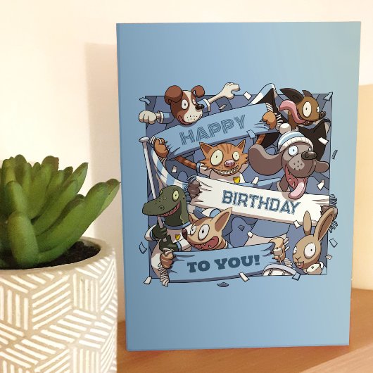 Carte Joyeux Anniversaire Pour Vous Ventilateurs Animaux